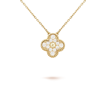 [Eterna Jewels]KLEE 15MM DIAMANT EINZELBLUMEN-HALSKETTE