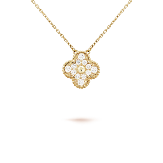 [Eterna Jewels]KLEE 15MM DIAMANT EINZELBLUMEN-HALSKETTE
