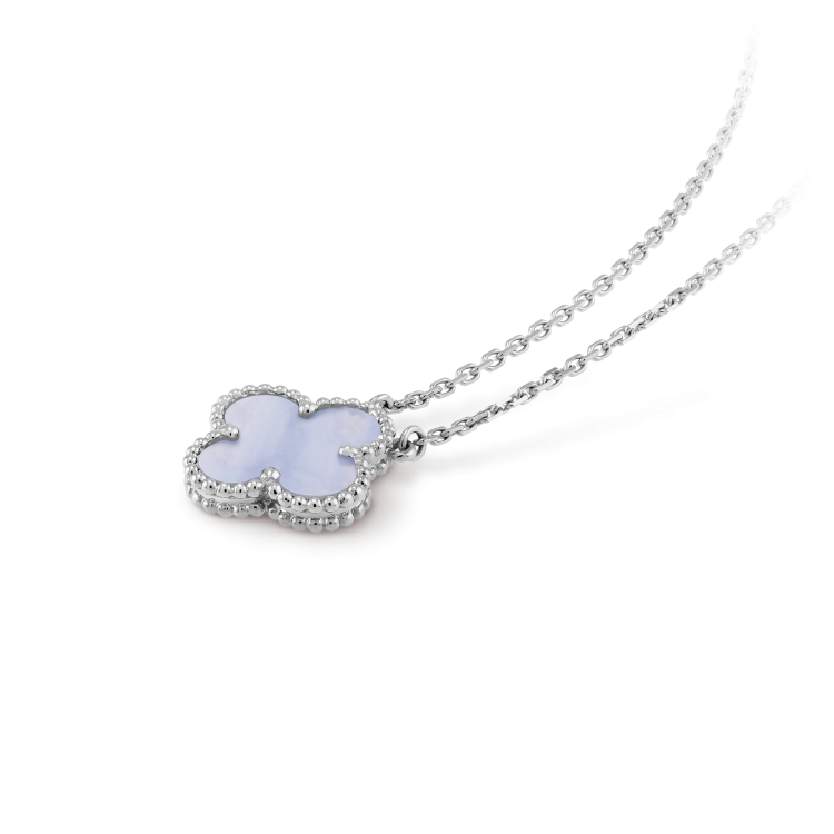 [Eterna Jewels]KLEE 15MM BLAUER CHALCEDON HALSKETTE SILBER