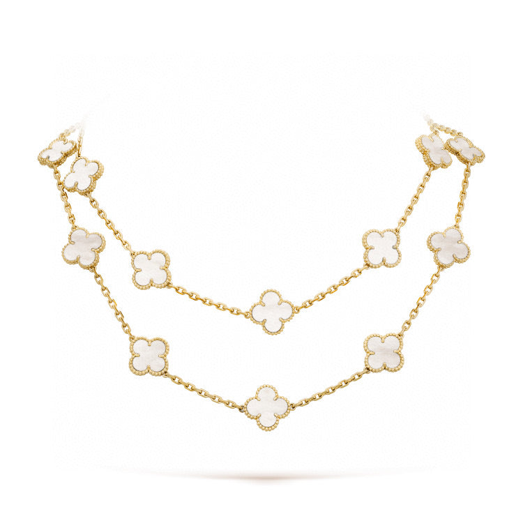 [Eterna Jewels]KLEE HALSKETTE 20 MOTIVE WEISSES PERLMUTT