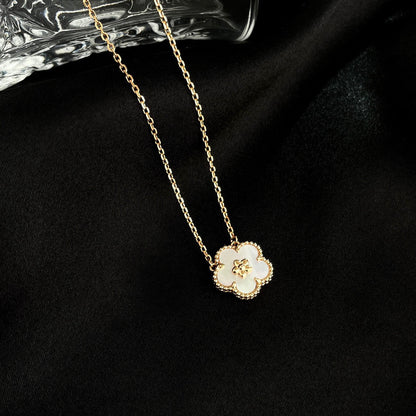 [Eterna Jewels]LUCKY WEISSE PERLMUTT PFLAUMENBLÜTEN-HALSKETTE