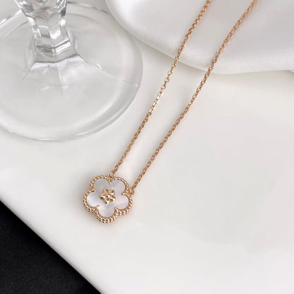 [Eterna Jewels]LUCKY WEISSE PERLMUTT PFLAUMENBLÜTEN-HALSKETTE