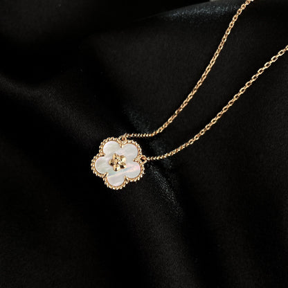 [Eterna Jewels]LUCKY WEISSE PERLMUTT PFLAUMENBLÜTEN-HALSKETTE