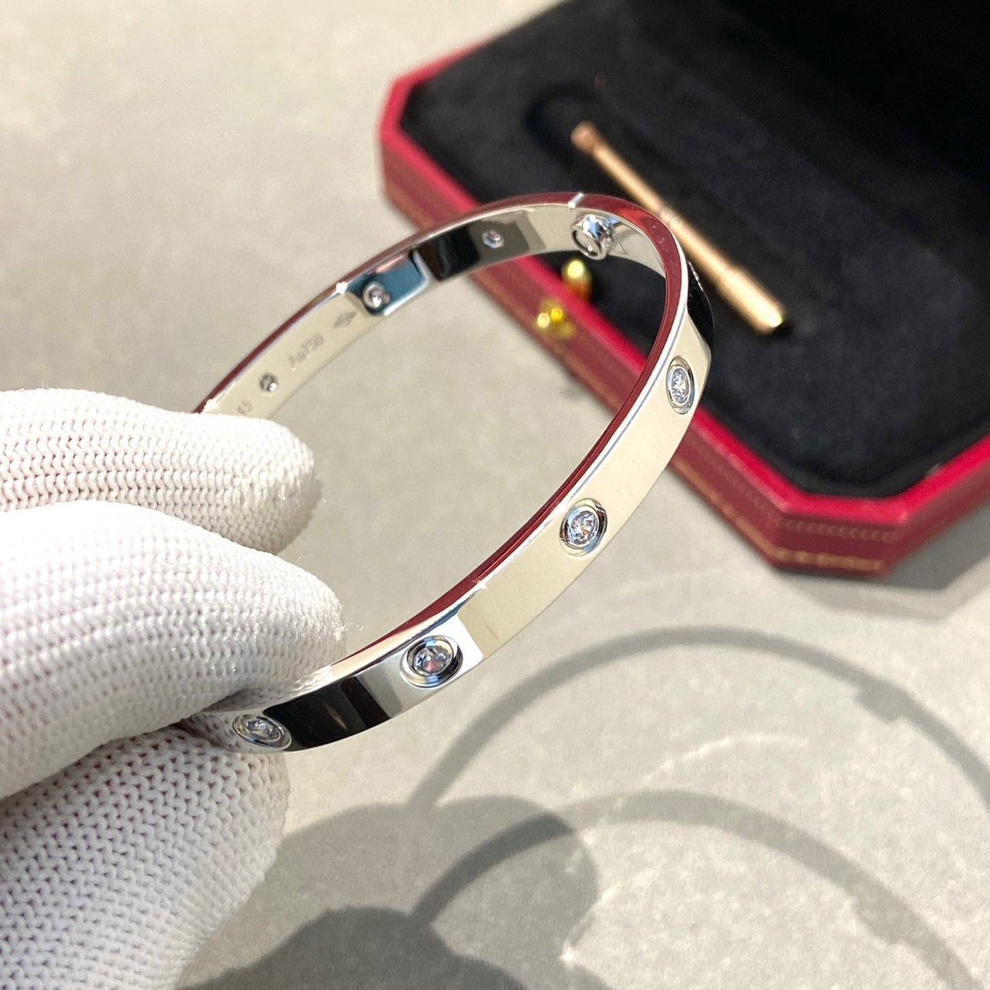 [Eterna Jewels]LIEBESARMREIF 6,1MM 10 DIAMANTEN