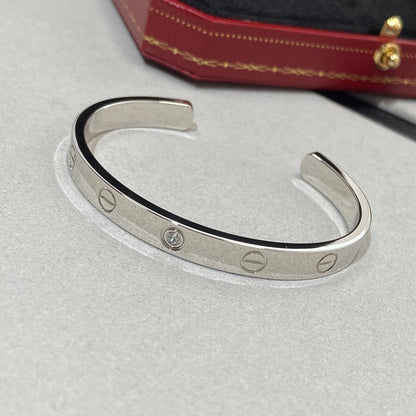 [Eterna Jewels]LOVE BRACELET 6.1MM 1 DIAMOND OPEN CUFF