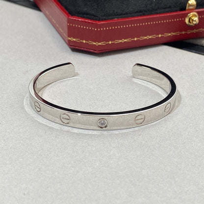 [Eterna Jewels]LOVE BRACELET 6.1MM 1 DIAMOND OPEN CUFF