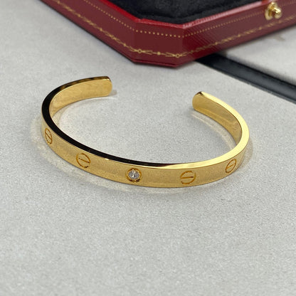 [Eterna Jewels]LOVE BRACELET 6.1MM 1 DIAMOND OPEN CUFF
