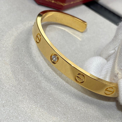 [Eterna Jewels]LOVE BRACELET 6.1MM 1 DIAMOND OPEN CUFF