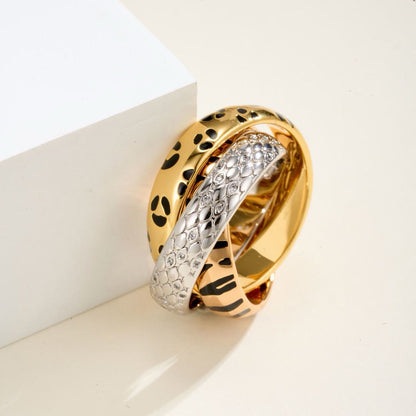 [Eterna Jewels]TRINITY  RING LEOPARD PRINT