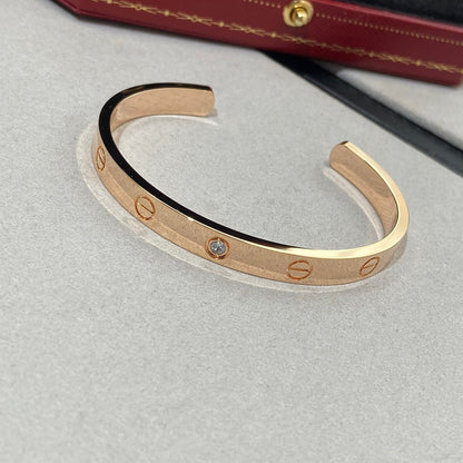 [Eterna Jewels]LIEBESARMBAND 6,1MM 1 DIAMANT OFFENE MANCHETTE