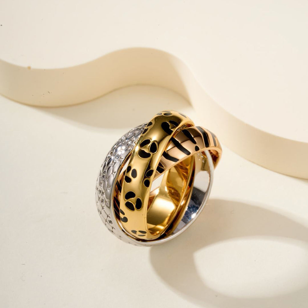 [Eterna Jewels]TRINITY  RING LEOPARD PRINT