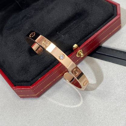 [Eterna Jewels]LOVE BRACELET 6.1MM 1 DIAMOND OPEN CUFF