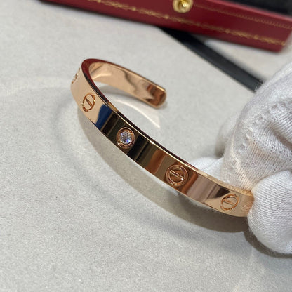 [Eterna Jewels]LOVE BRACELET 6.1MM 1 DIAMOND OPEN CUFF