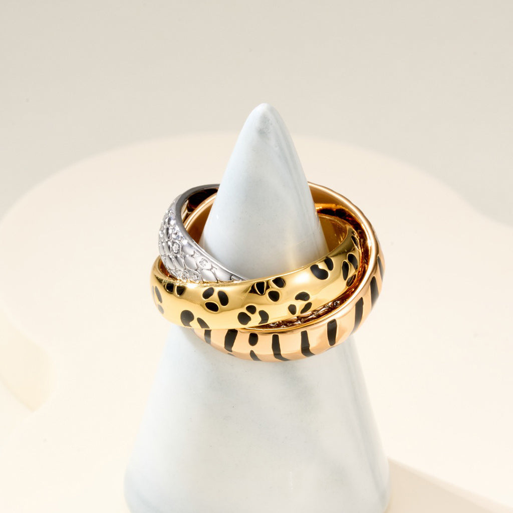 [Eterna Jewels]TRINITY  RING LEOPARD PRINT