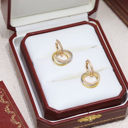 [Eterna Jewels]TRINITY HALF DIAMOND  EARRINGS