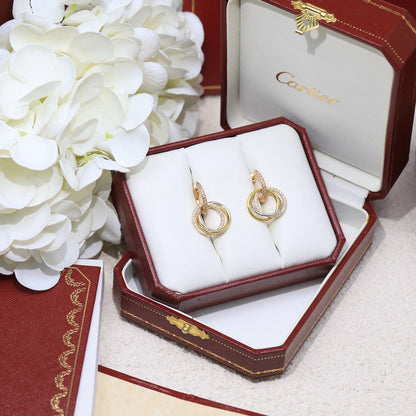 [Eterna Jewels]TRINITY HALF DIAMOND  EARRINGS
