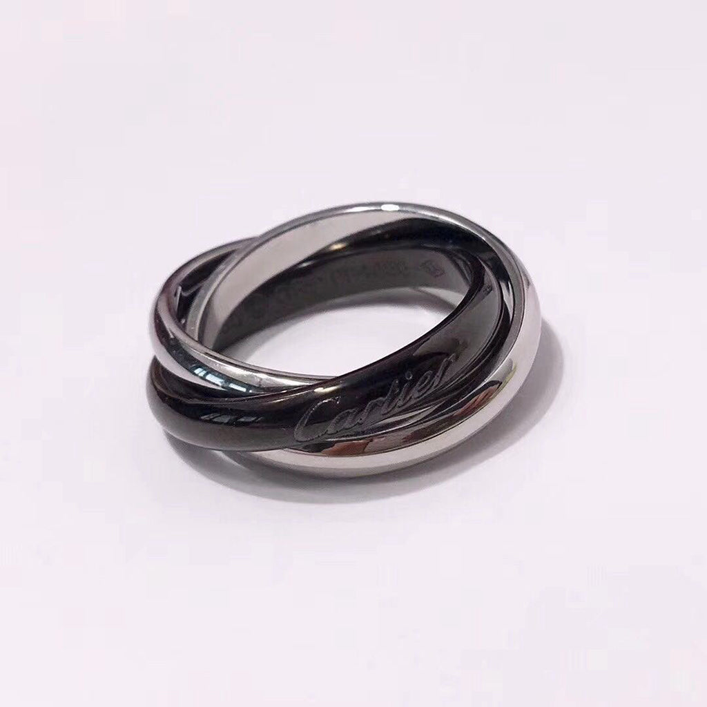 [Eterna Jewels]TRINITY 3.2MM RING BLACK CERAMIC