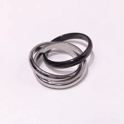 [Eterna Jewels]TRINITY 3.2MM RING BLACK CERAMIC