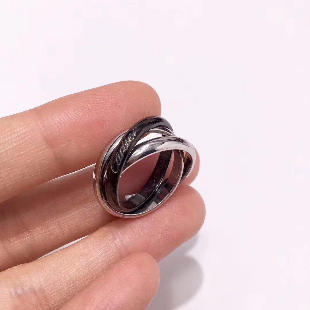 [Eterna Jewels]TRINITY 3.2MM RING BLACK CERAMIC
