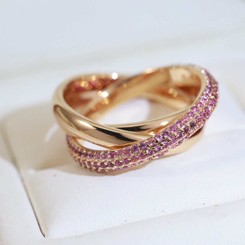 [Eterna Jewels]TRINITY 3.2MM RING PINK DIAMOND