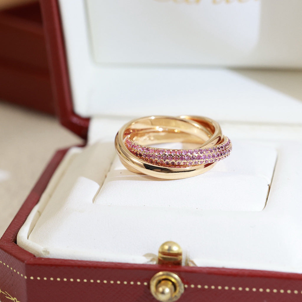[Eterna Jewels]TRINITY 3.2MM RING PINK DIAMOND