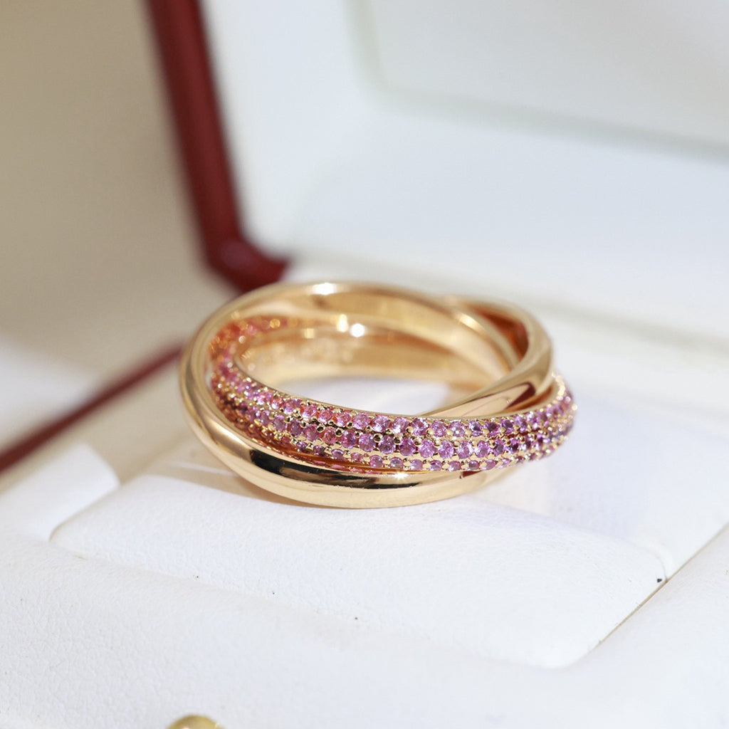 [Eterna Jewels]TRINITY 3.2MM RING PINK DIAMOND