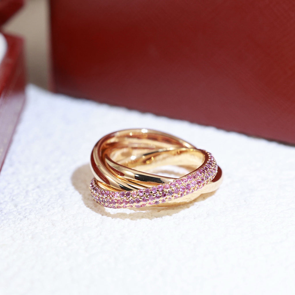 [Eterna Jewels]TRINITY 3.2MM RING PINK DIAMOND