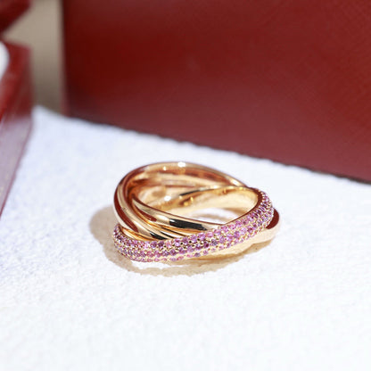 [Eterna Jewels]TRINITY 3.2MM RING PINK DIAMOND