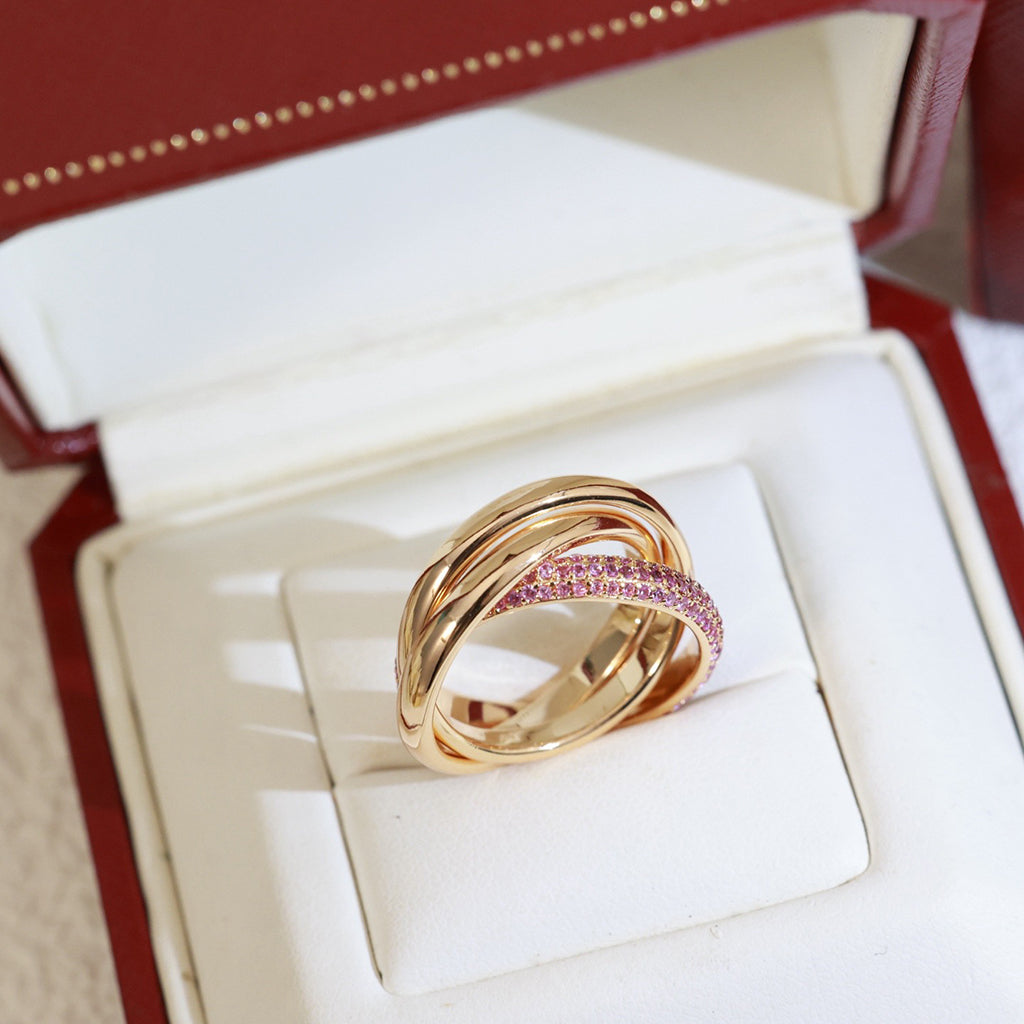[Eterna Jewels]TRINITY 3.2MM RING PINK DIAMOND