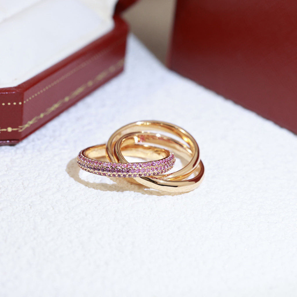 [Eterna Jewels]TRINITY 3.2MM RING PINK DIAMOND