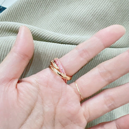 [Eterna Jewels]TRINITY 3.2MM RING PINK DIAMOND