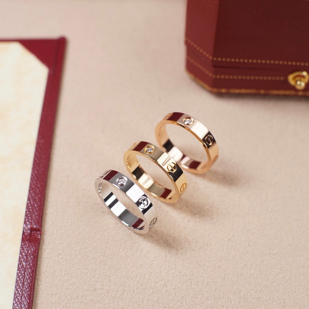 [Eterna Jewels]LOVE 4MM 1 DIAMOND RING