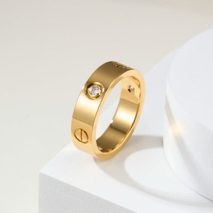 [Eterna Jewels]LOVE 4MM 1 DIAMOND RING