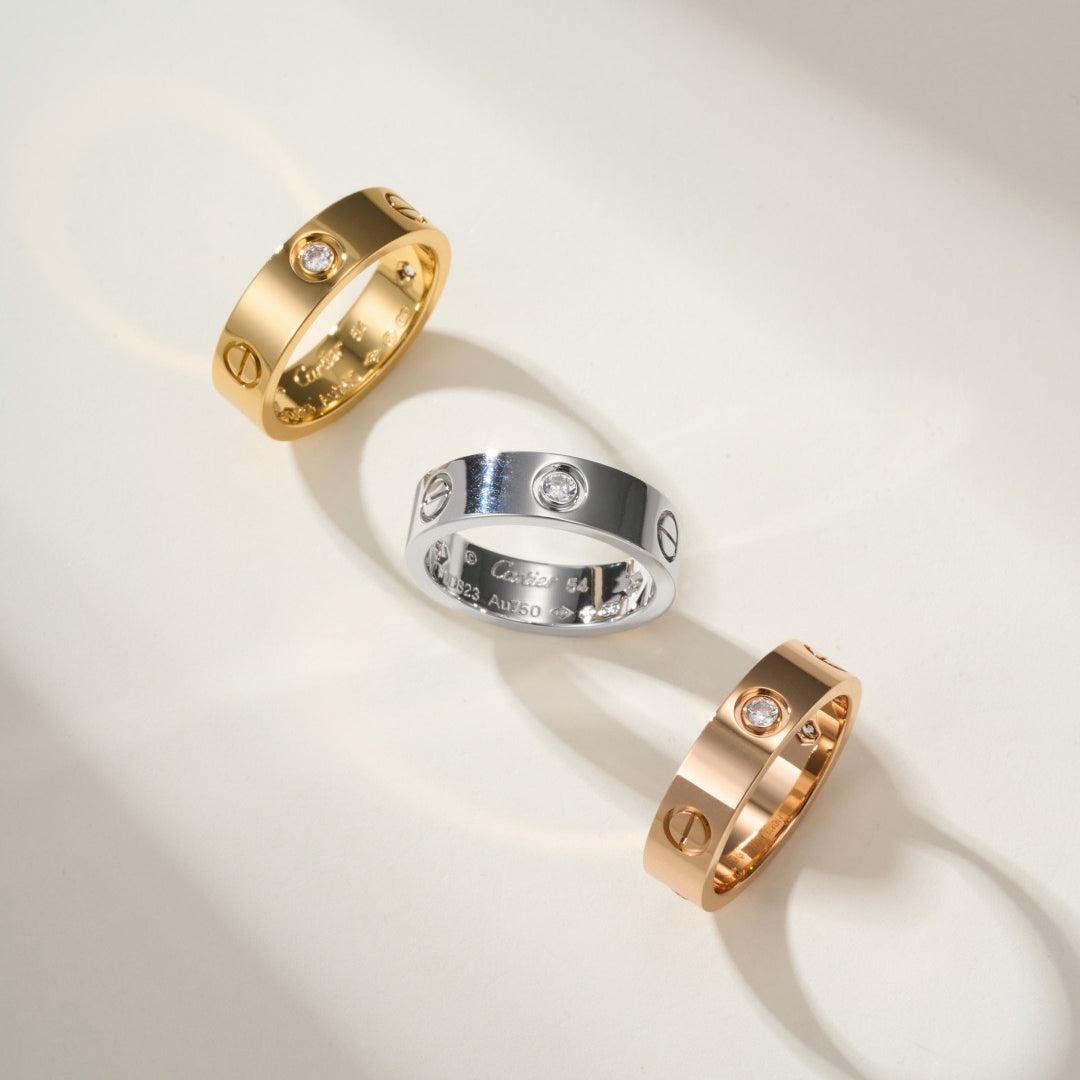 [Eterna Jewels]LOVE 4MM 1 DIAMOND RING