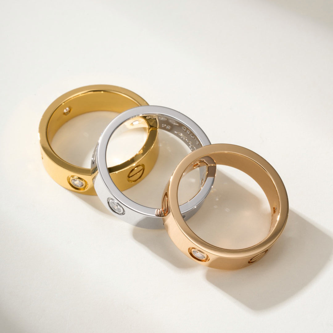 [Eterna Jewels]LOVE 4MM 1 DIAMOND RING