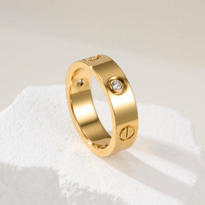 [Eterna Jewels]LOVE 4MM 1 DIAMOND RING