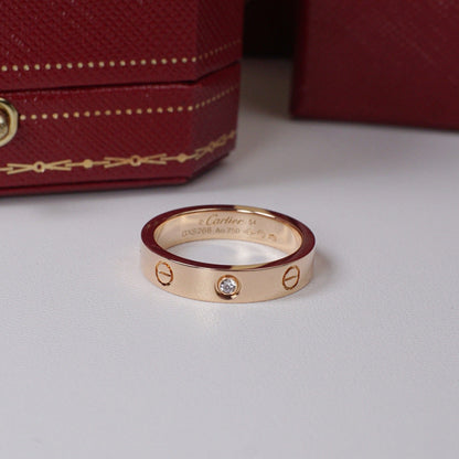 [Eterna Jewels]LOVE 4MM 1 DIAMOND RING