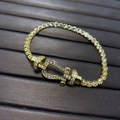 [Eterna Juwelen]KRAFT GROSSES HUFEISEN VOLLES DIAMANT TENNIS-ARMBAND