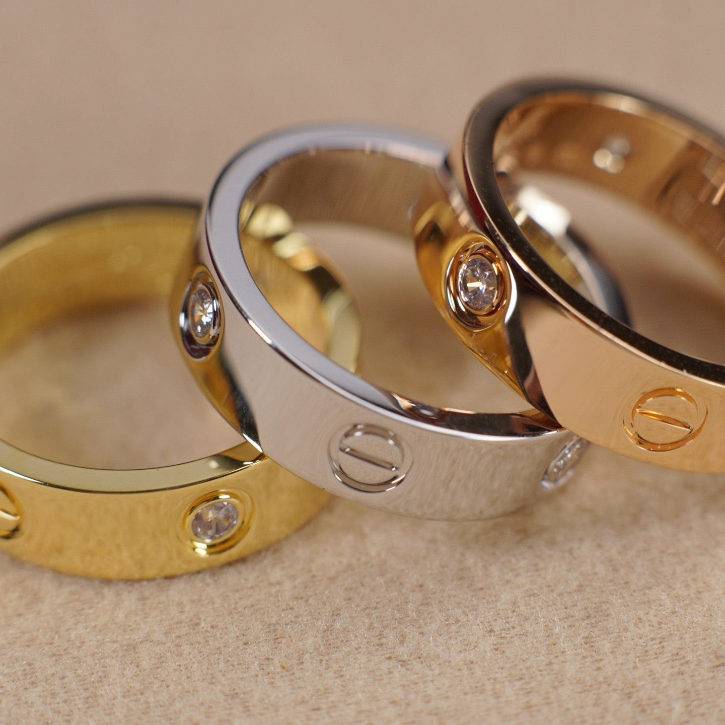 [Eterna Jewels]LOVE 5.5MM 3 DIAMOND RING