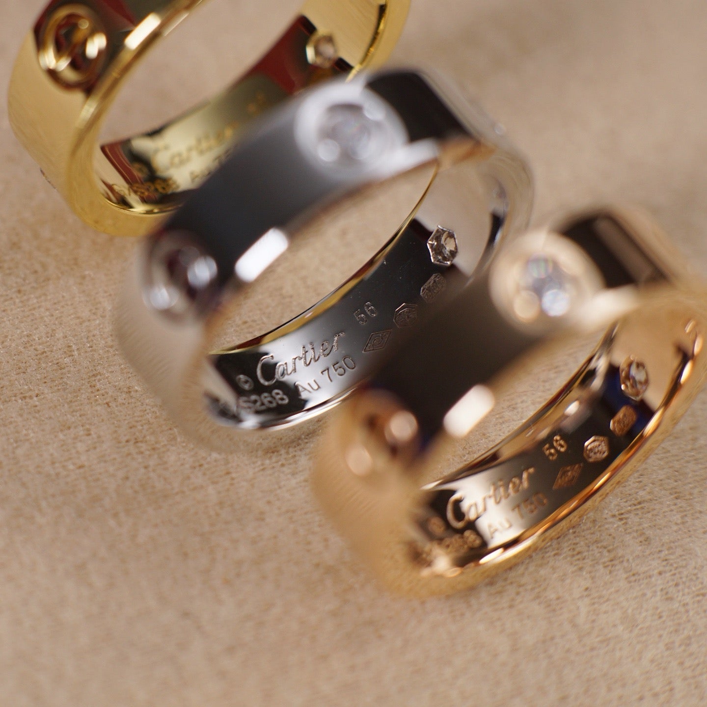 [Eterna Jewels]LOVE 5.5MM 3 DIAMOND RING