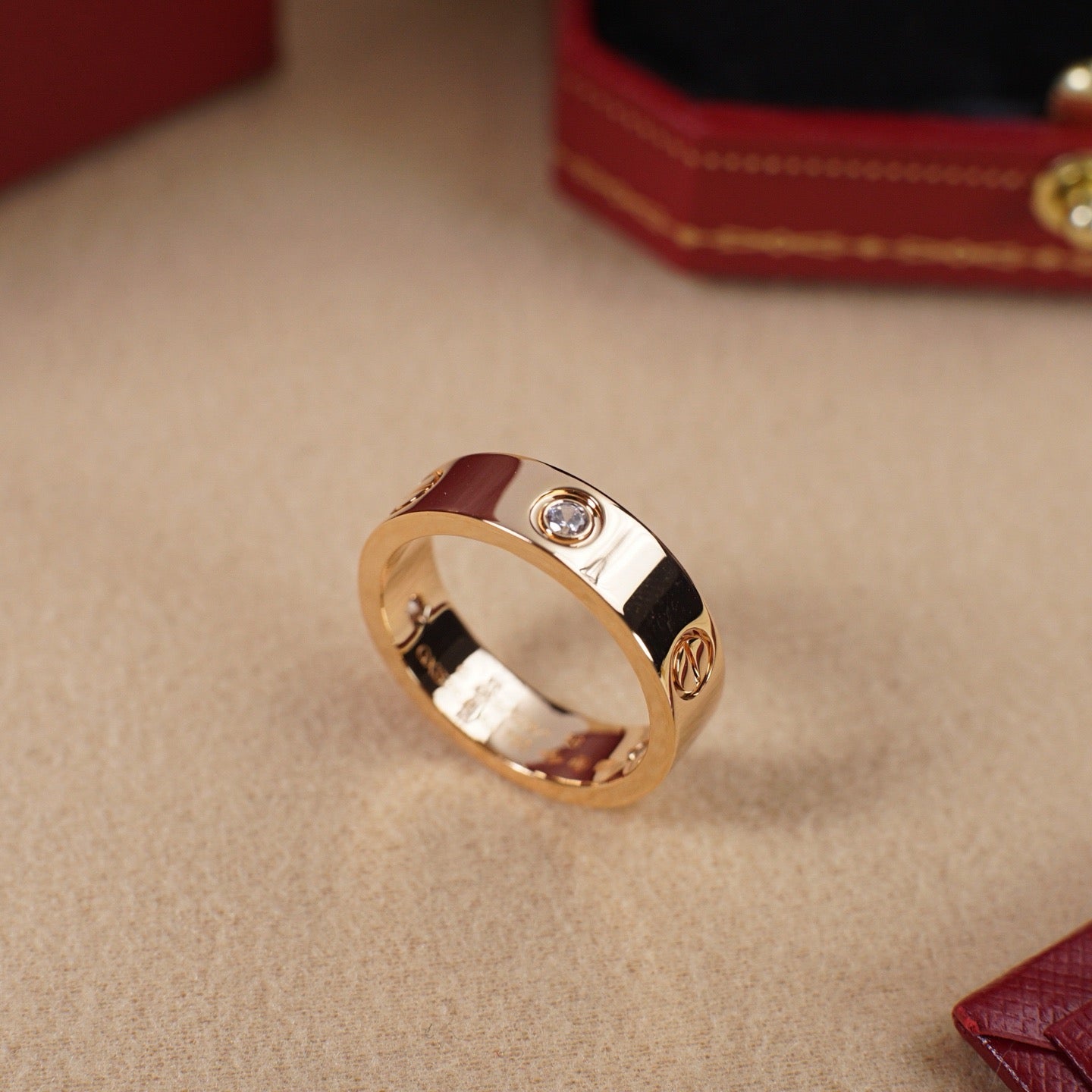 [Eterna Jewels]LOVE 5.5MM 3 DIAMOND RING