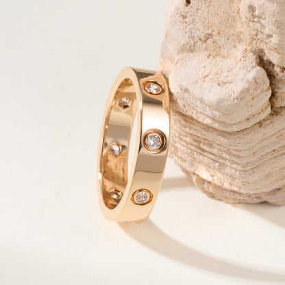 [Eterna Jewels]LOVE 4MM 8 DIAMOND RING