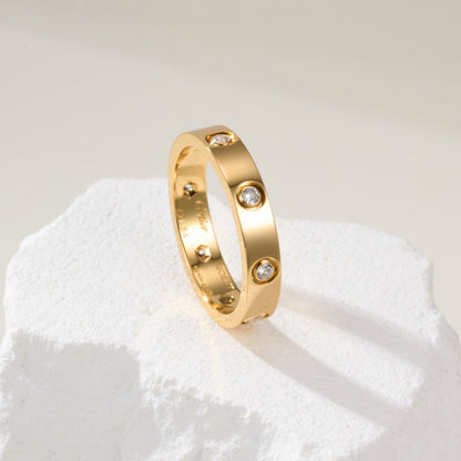 [Eterna Jewels]LOVE 4MM 8 DIAMOND RING