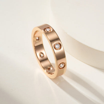 [Eterna Jewels]LOVE 4MM 8 DIAMOND RING