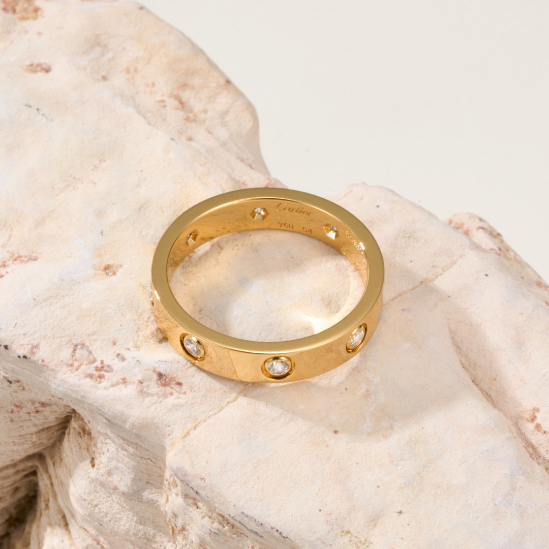 [Eterna Jewels]LOVE 4MM 8 DIAMOND RING