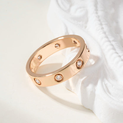 [Eterna Jewels]LOVE 4MM 8 DIAMOND RING