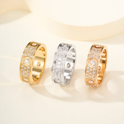 [Eterna Jewels]LOVE 5.5MM FULL-PAVE 6-DIAMOND RING