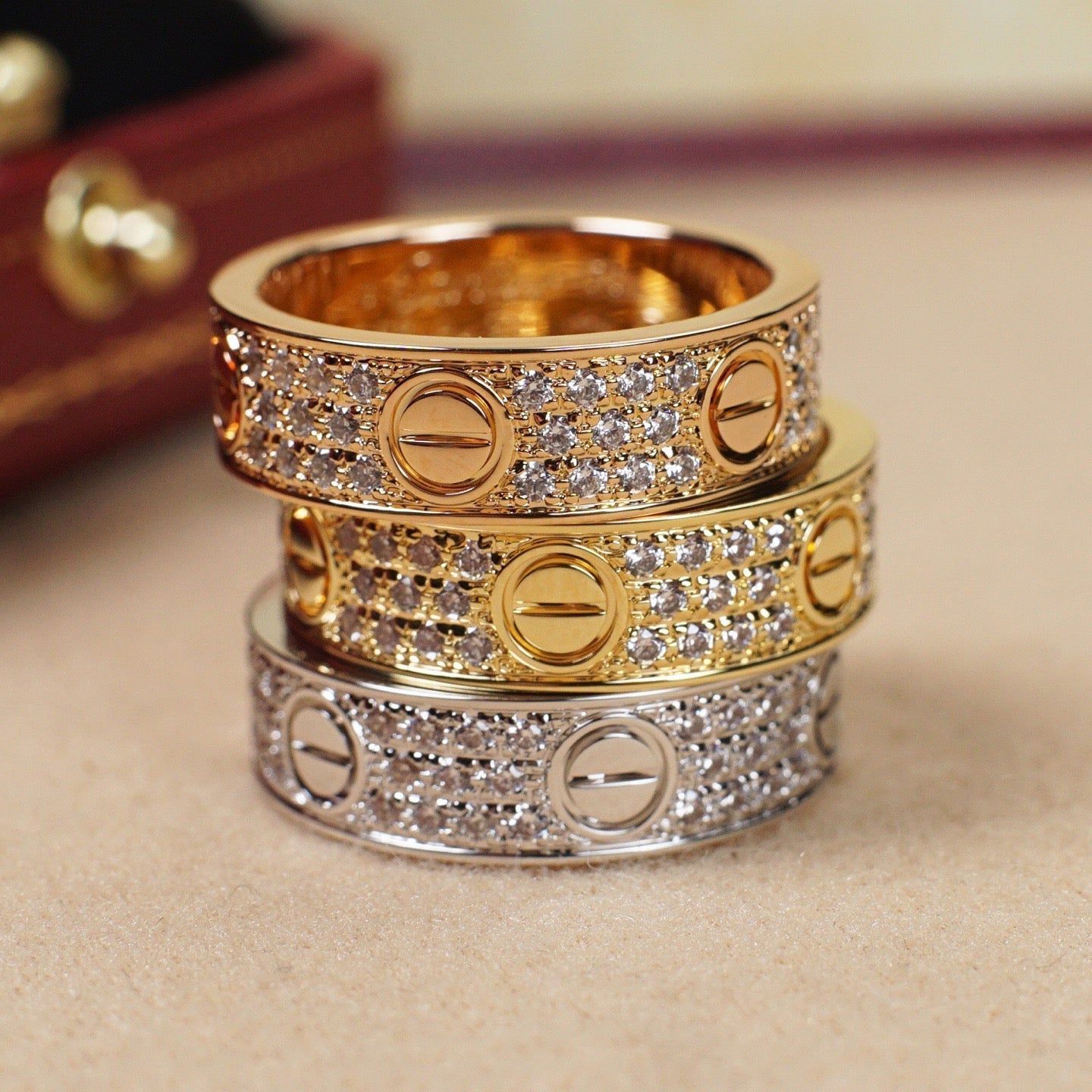[Eterna Jewels]LOVE RING 5.5MM DIAMONDS PAVED