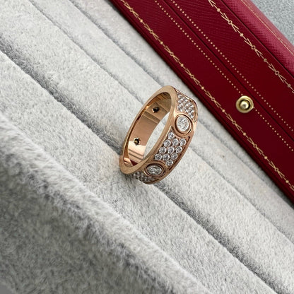 [Eterna Jewels]LOVE 5.5MM FULL-PAVE 6-DIAMOND RING