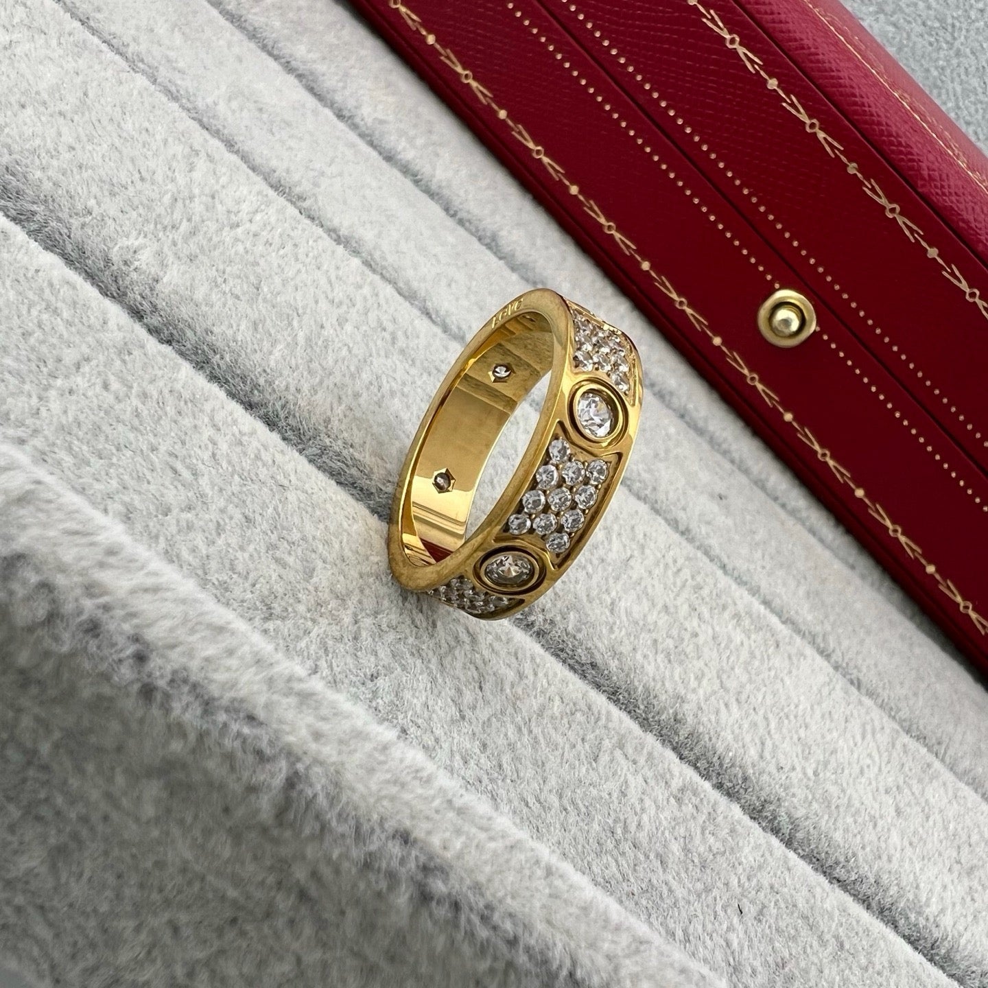 [Eterna Jewels]LOVE 5.5MM FULL-PAVE 6-DIAMOND RING
